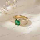 925 Sterling Silver Men s Ring 8 Mm Emerald Ring Gift For Him  all Ring Size 