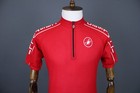 Castelli Red Slim Fit Short Sleeve Mock Neck Quarter Zip Cycling Jersey Size L