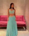 Turquoise Lehenga Choli Set Indian Wedding Guest Dori Embroidery Reception Party