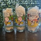 6 Vintage Mcdonald s Peanuts Camp Collection Glasses   A 1966 Snoopy Figure