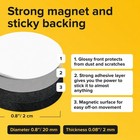 Peel- -stick Flexible Adhesive Magnets - 45 0 8x0 08    20x2mm  Black Round