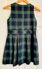Lands  End Girls 8 School Uniform Top Of Knee Jumper Dress Hunter Navy Plaid