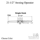 Truth Awning Operator  21-1 2 Inch Single Hook Roto Gear Operator Choose Color