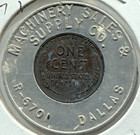 1946 P Good Luck Encased Wheat Cent - Machinery Sales   Supply Co  Tx - Ec 6608