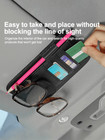 1 Pc Car Sun Visor Organizer Multi-functional Wallet With Glasses Clip   Zipper