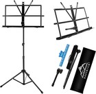 Music Stand Portable Folding Lightweight Metal Sheet Music Holder With Carryi   