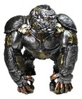 Steampunk Gearwork Cyborg Metallic Primate Silverback Gorilla Kong Figurine