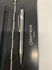 Caran D ache Geneve Ballpoint Pen Metal Silver With Case Free Shipping