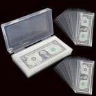 200 Pack Dollar Bill Holder Clear Rigid Sideload Currency Sleeves   Storage Case