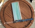 Vintage Stained Slag Glass   Pewter Kaleidoscope  Glitter Wand