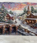 Handmade Gift Completed Finished Cross Stitch Snow Scene 17  x 13   New Decor