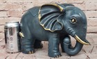 Signed Barye Bronze Sculpture Statue Elephant Auspicious Animal For Home Decor