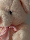 Vtg Russ Berrie Pink Teddy Bear Puffs Plush Bow Baby Rattle Soft Stuffed 12 