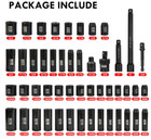 3 8-inch Drive Impact Socket Set 49 Pieces sae metric deep shallow