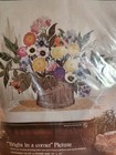 Vtg Paragon Needlecraft Bright In Corner Crewel Embroidery Kit Flowers Bouquet 