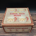 Winking Santa Face Mugs Vintage Christmas Ceramic 4pc Original Box Japan
