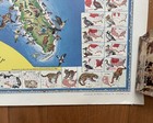 1956 Original Vintage Pictorial Wildlife   Game Map Of The Usa By Ira Moss 