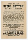 Black Americana Handsome  Youth Raven J P Coats Thread Trade Card