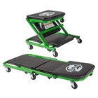  C-2036dg Black 300 Lbs Mechanic Green Creeper