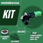 Metabo Hpt G12sr4m 6 2 Amp 10 000 Rpm 4-1 2  Spinde Lock Angle Grinder Kit New