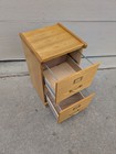 Vintage Industrial Mission Style Oak Wood Filing File Cabinet 2 Drawer Brass E69