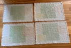 4 Mcm Linen Mid Century Modern Placemat Set Orange Green Danish Mod Atomic Style