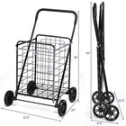 Ironmax Folding Shopping Cart Utility Trolley Portable For Grocery Travel Black