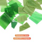 Set Of 2 Glass Mosaic Tiles For Craft  Stained Glass Mosaic Green Series