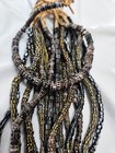 Antique Venetian Aja Chevron Trade Beads Black Yellow White 10 Strands 1200 