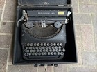 Vintage Remington Rand Typewriter Deluxe Model 5 Black With Case - Tested