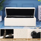 45  Upholstered Storage Ottoman Bedroom Teddy Velvet Bench End Of Bed Stool Us
