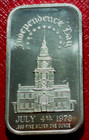 1973 Independence Day July 4th  Bar 1 Troy Oz 999 Fine Silver By Madison Mint