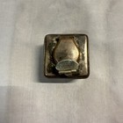 Antique Brass-topped Glass Travel Inkwell W screw Lid