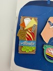 Alaska Airlines Pin Set  mostwestcoast - Fruit And Cheese Platter Pin - Rare Htf
