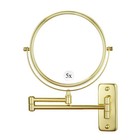 8  Gold Double-sided Makeup Wall Mirror 1x 5x Adjustable Cosmetic Vanity Mirror