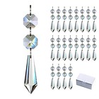 20pcs Chandelier Crystals Replacement Parts Prisms Pendants Hanging Clear 38mm