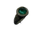 Ancient Roman Silver Ring With Green Stone 1st   3rd Century Ad