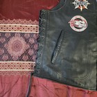 Harley-davidson Mens Leather Vest With Patches And Pin
