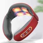 Neck   Shoulder Massager 4 Heads Heat Multiple Modes Usb Charge Red gray