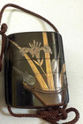 Japanese Lacquered Inro Bird Flower Edo 19th C Antique Makie Wooden Case 2 4 In