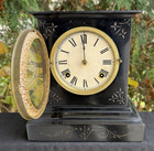 Antique 1904 Ansonia Rugby Model Mantle Clock - Enameled Iron - See Video
