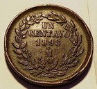 Mexico  1 Centavo  1898 Mo Full Snake Km-393 One Year Type Km-393  5s husa