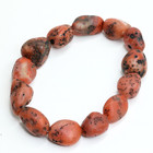 Vintage Red Agate Beaded Bracelet Natural Raw Red Agate Pebble Bracelet