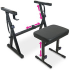 Piano Keyboard Stand And Bench Set - Portable Heavy Duty Digital Piano Stand    