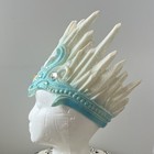 Crown Fantasy Blue white Glitter Ice Spike Tiara Crown W  Gold Gem Adjustable