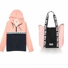 Victoria   s Secret Pink Lightweight Anorak Windbreaker Jacket   Tote Set Gift
