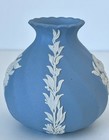 Rare Antique C1920s Wedgwood Jasperware Pale Blue Spiral Fluted Vase   hr  Mark