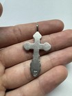 Russian Imperial 84 Silver Enamel Orthodox Cross Pendant Maker Ac Mark      2 36 G