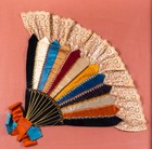 An Antique Victorian New England Quilted Fan  Framed