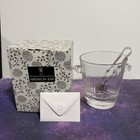 William Yeoward Crystal  corinne  Ice Bucket 1l Tong Scrolled Handles Card Box